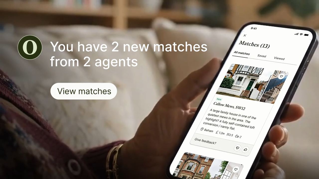 An Oskar user viewing new property matches from agents on their phone